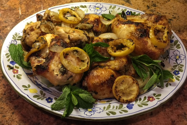 Platter of Lemon-Mint Chicken