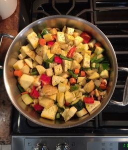 colorful vegetables in a stewpot