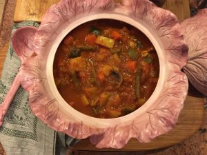 Italian veggie stew in vegetable terrine